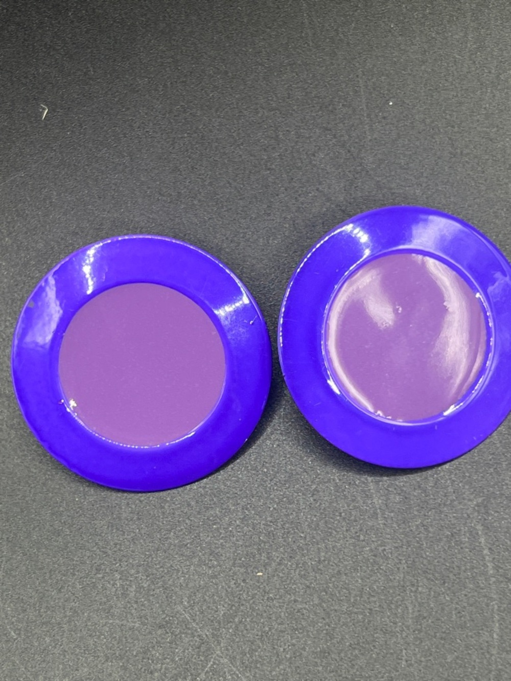 Vintage Purple Round Button-Style Earrings